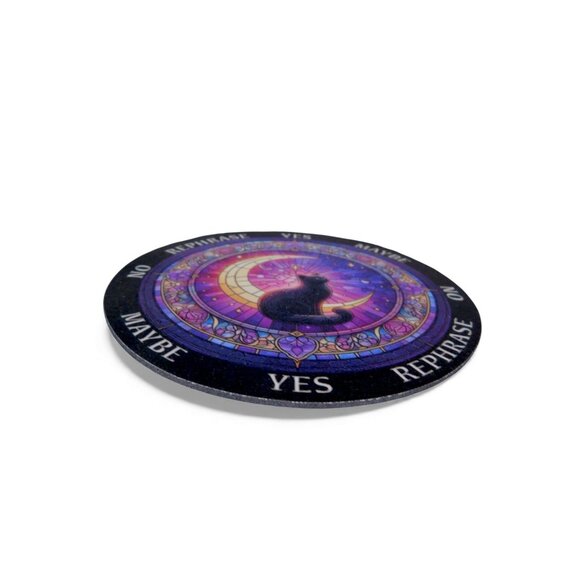 Mystical Cat Pendulum Board 6" - Reversible Coaster & Divination - New - Picture 7 of 8